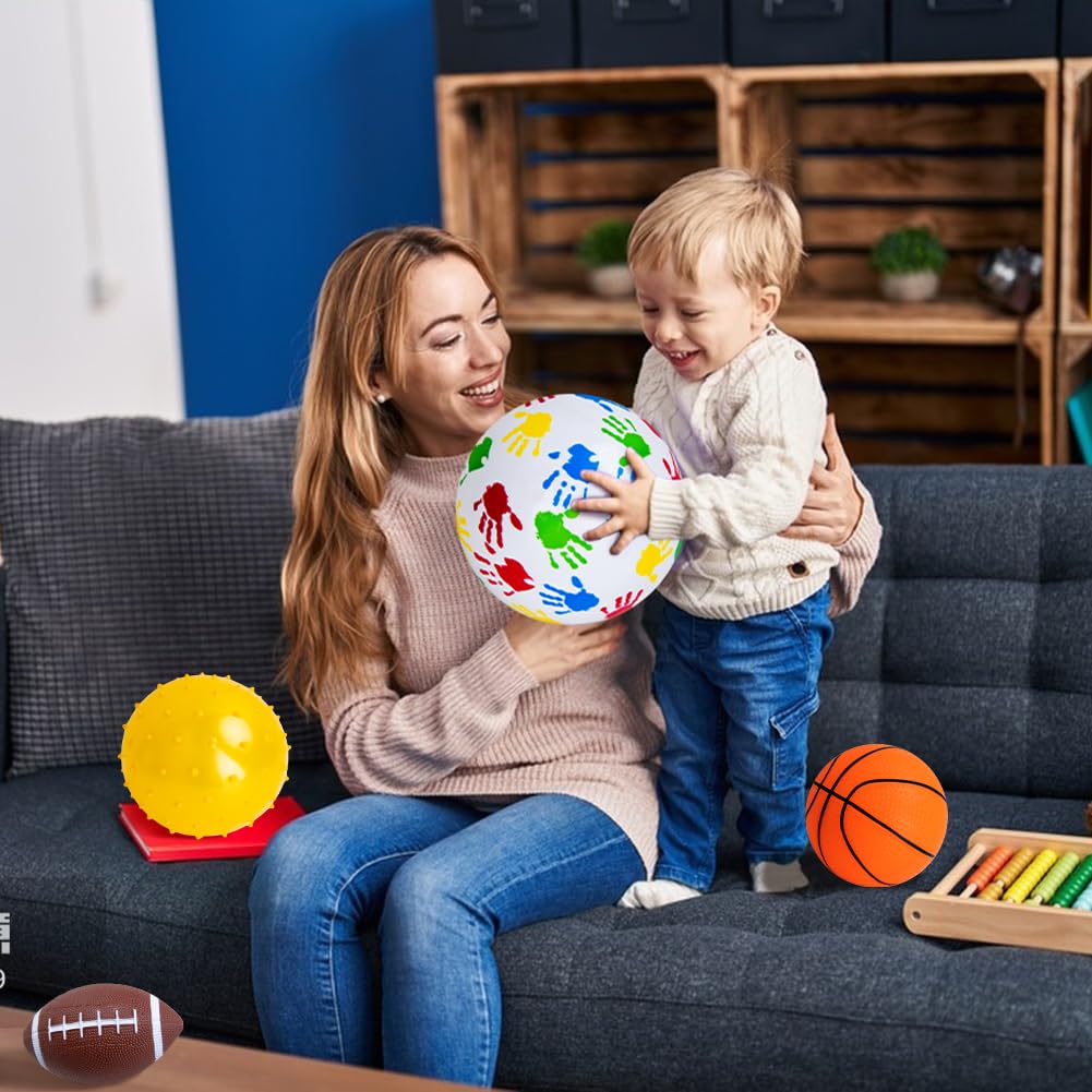 teytoy Set of 8 Sports Balls for Toddlers 1-3,Toddler Outdoor Toys,Soft Indoor Outdoor Ball Toys Boys Girls Kids Baby Ball-Basketball Baseball Football Rugby Bounce Ball Beach Ball with Free Bump/Bag