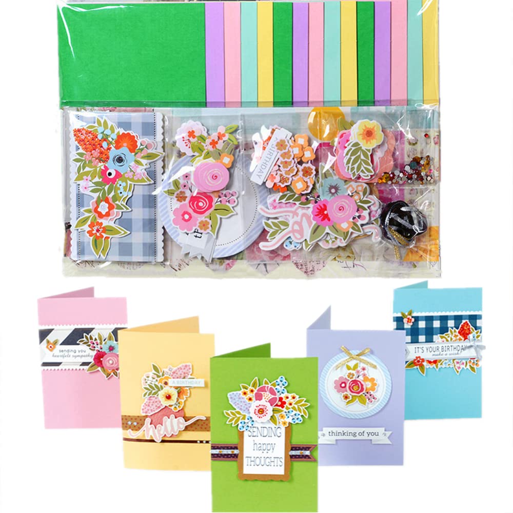 Gigicloud Diy Greeting Card Kits, Paper Greeting Card Set Handmade Diy Making Material Set For Birthday Invitation, Thanksgiving Christmas Holiday Baby Shower 15 Cards + 15 Envelopes