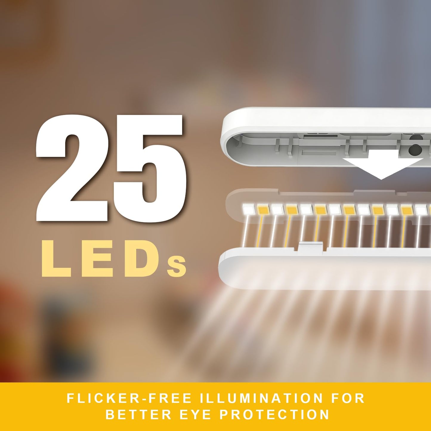 Hoxutym Rechargeable Kids Book Light 25 LEDs - Reading Light for Kids, Eye Caring 3 Colors & 5 Brightness Levels, Extended 1200mAh Battery, Gifts for Kids & Book Lovers (White Doodle)