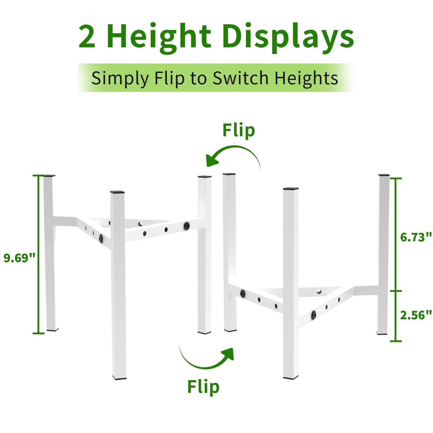 Aripark Plant Stand Indoor Adjustable, Metal Modern Plant Stands, Heavy Duty Stable Plant Pot Small Flower Holder Indoor Outdoor Corner, Fit 8 9 10 11 12 inch Pots, White (Pot & Plant Not Included)