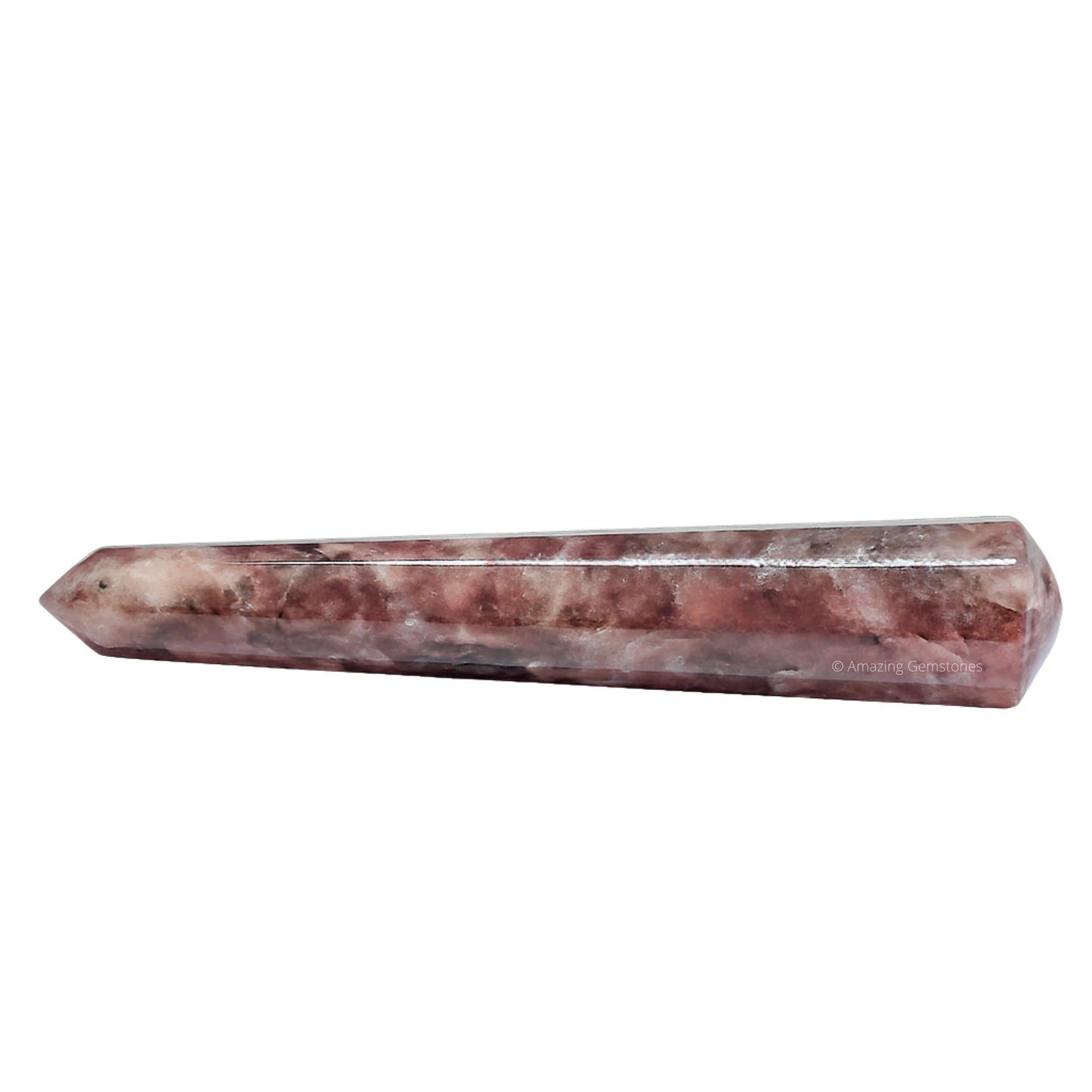 Amazing Gemstone Lepidolite Crystal Wand Massage Stick - Pelvic Wand Gua Sha for Adults - Crystals and Healing Stones Massage Wands for Adults Gifts (Pointed)