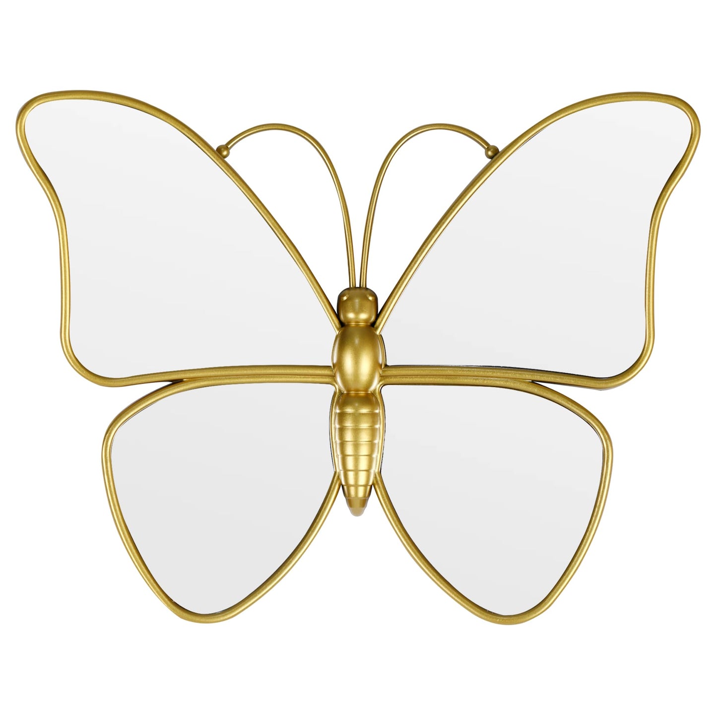 Wartter Decorative Butterfly Wall Mirror with Gold Plastic Frame (14.5x11.8inch)