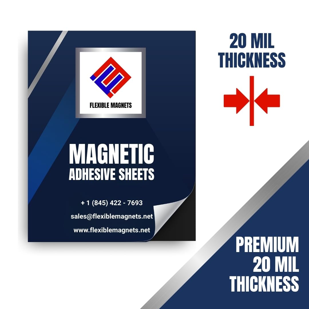 Magnet Valley 25 Magnetic Sheets of 8" x 10" Adhesive 20 mil Magnet