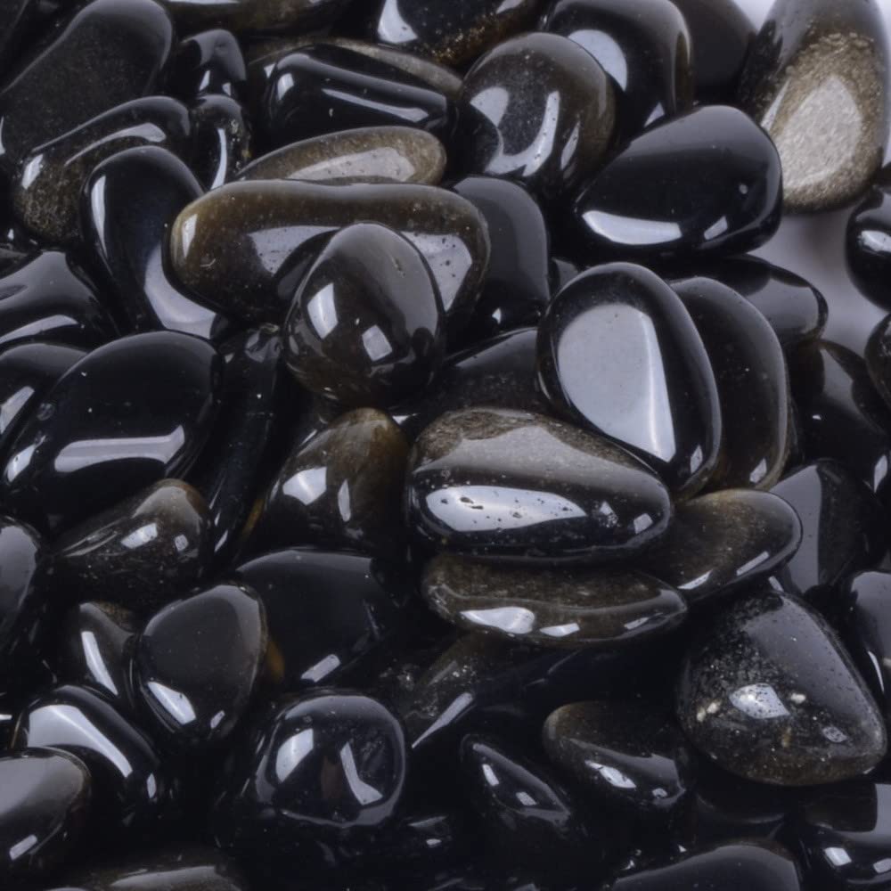 Natural Golden Obsidian Polished Chips Crushed Tumbled Stone Crystal Healing Embellishments 100 grams