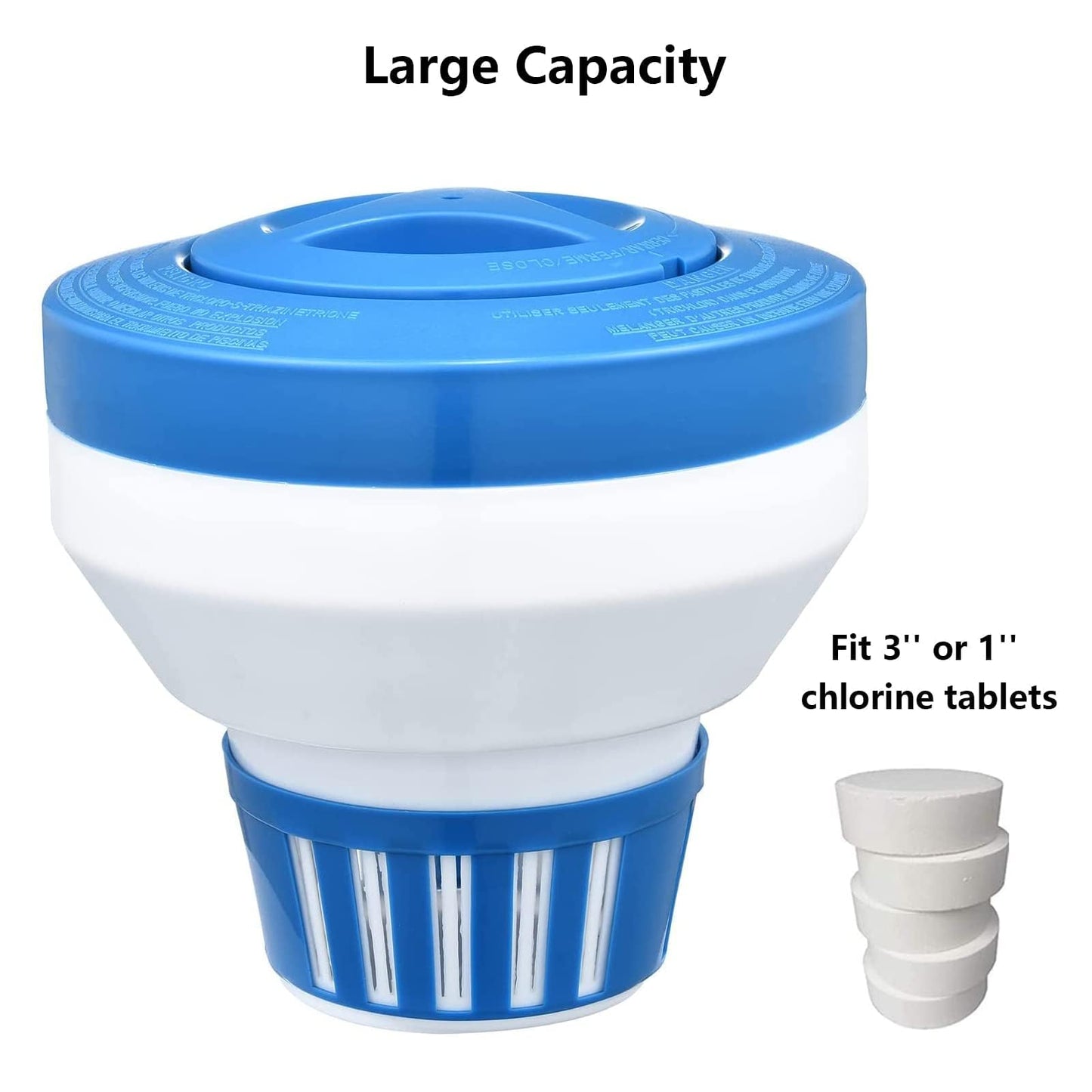 Pool Chlorine Floater, 7.5" Large Floating Chlorine Dispenser, Optimal Pool with Adjustable Release for Indoor & Outdoor Swimming Pool Hot Tub
