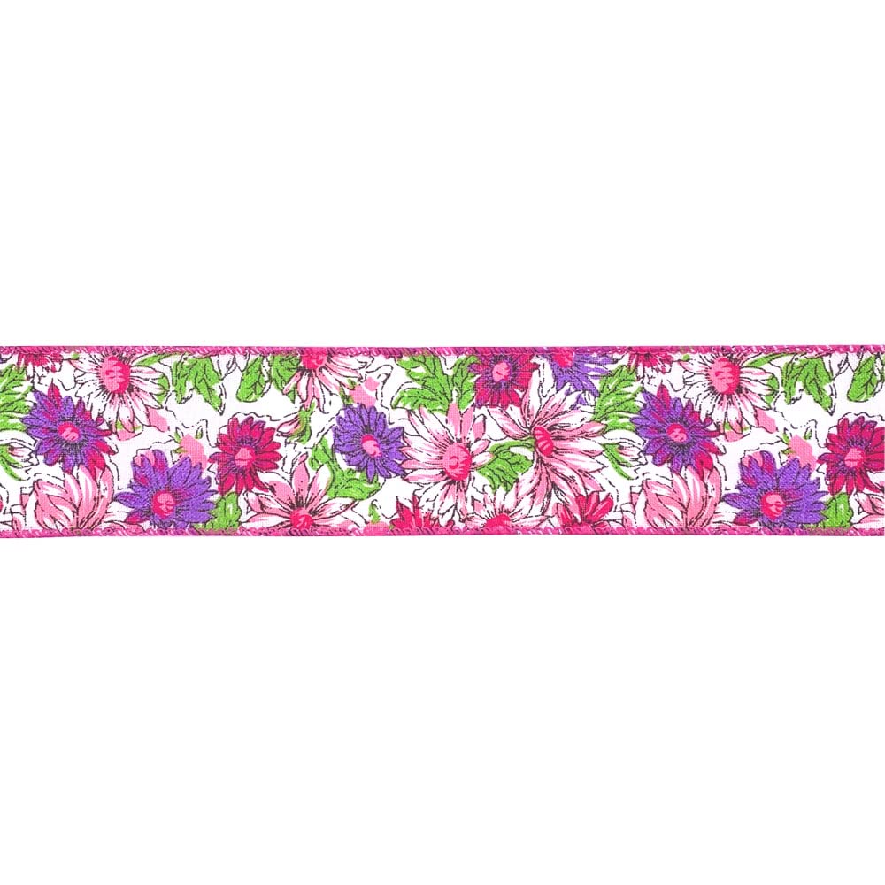 Designer’s Shop Spring Floral Wired Edge Ribbon 2.5” x 10 Yard for DIY Crafting, Home Décor (Pink Purple) WR 63-5066