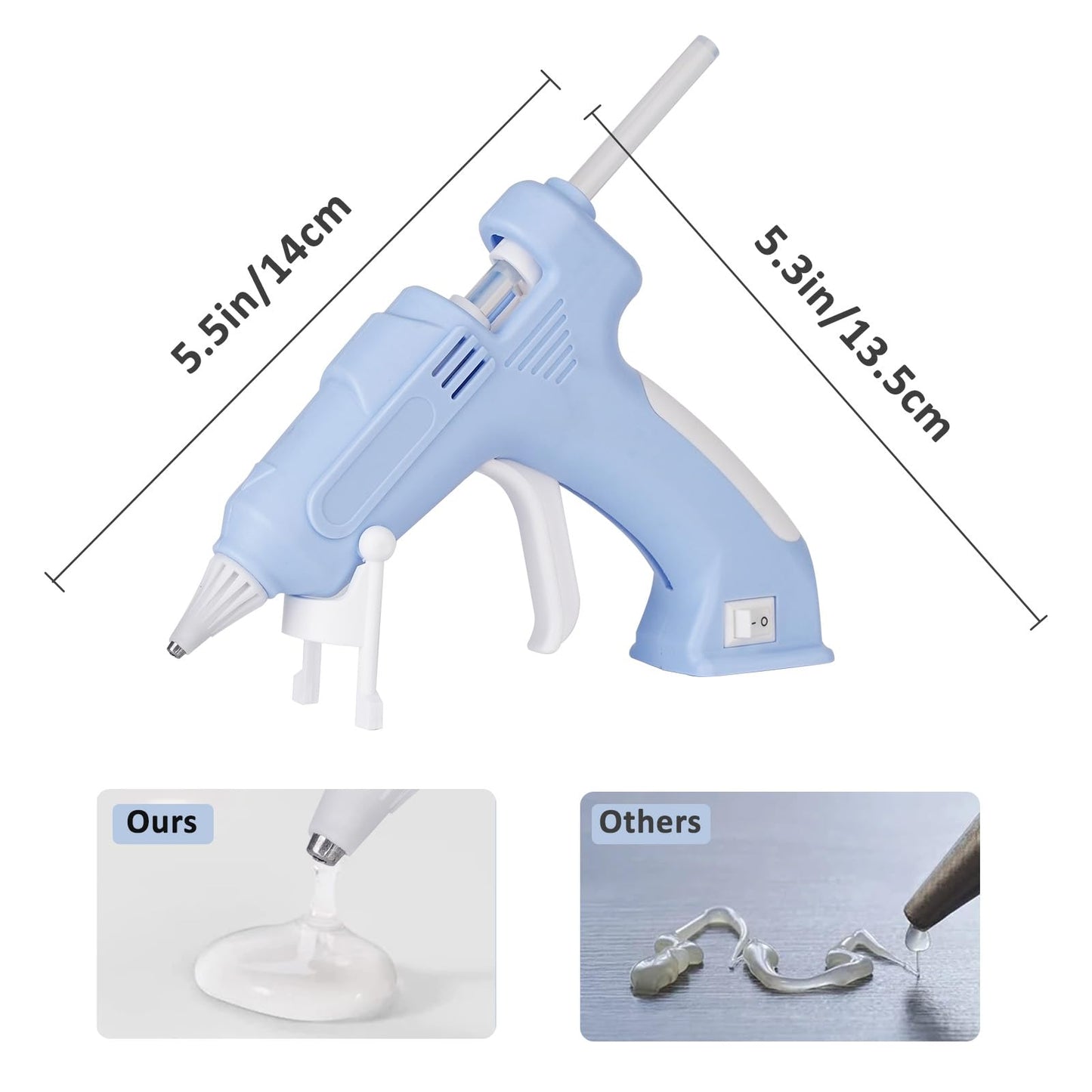 Cordless Hot Glue Gun Glue Gun Fast Preheating Gun Kit with 20 Pcs Sticks USB Rechargeable Cordless Glue Gun for Quick Home Repairs, Arts, Crafts, DIY and Festival Decorations