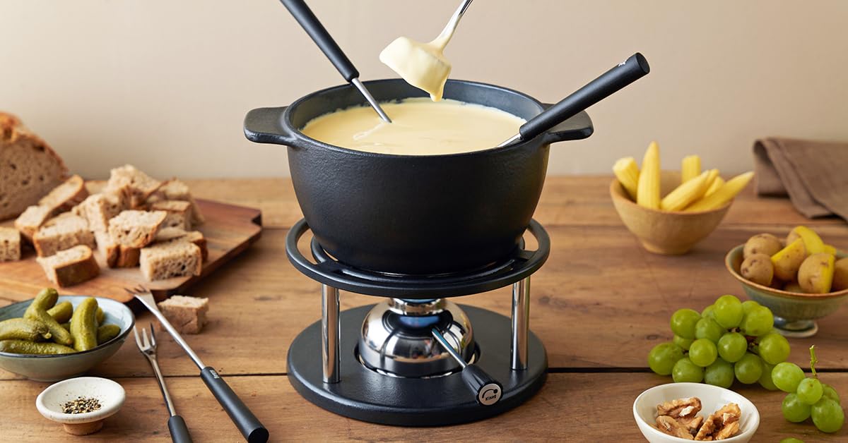 Kisag Cast Iron Fondue Set - Genuine Swiss Made