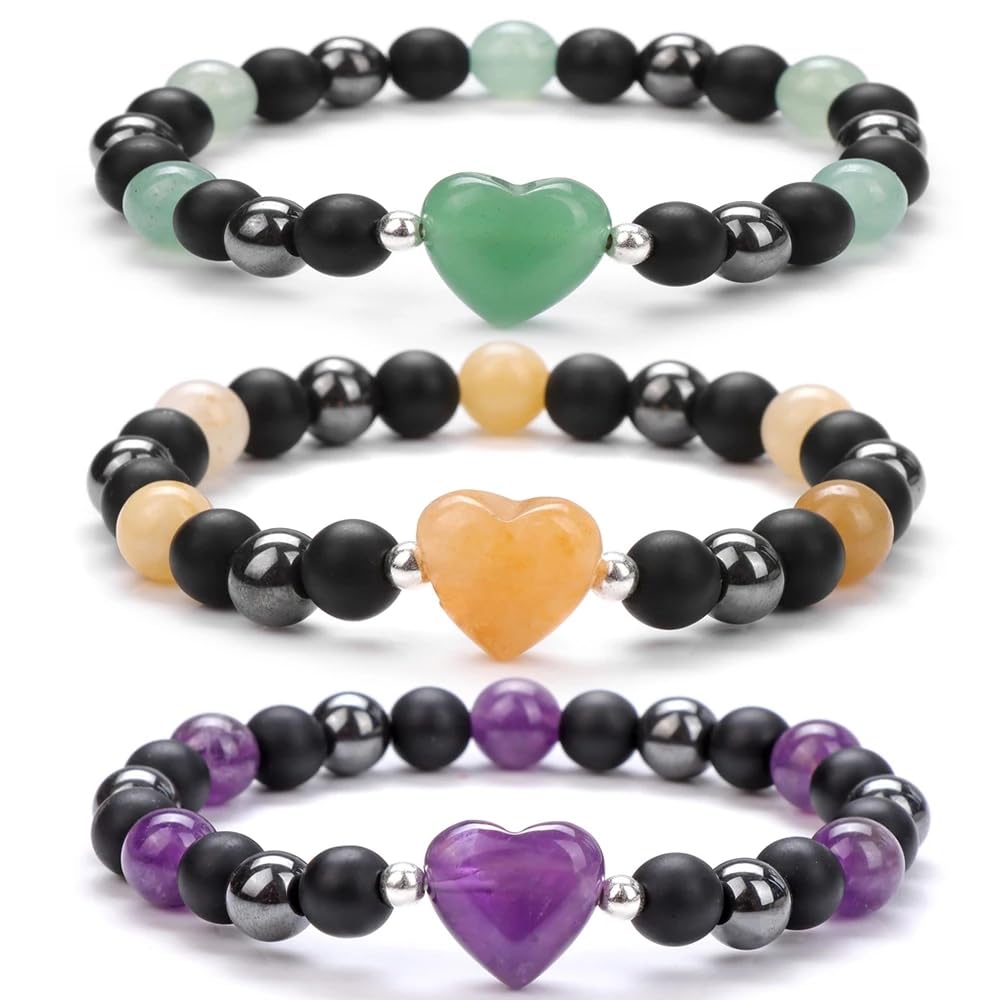 Natural Heart Shaped Unakite Stone Beads 10mm Loose Crystal Healing Beads for DIY Necklace Bracelet Making Gemstone Craft Supplies
