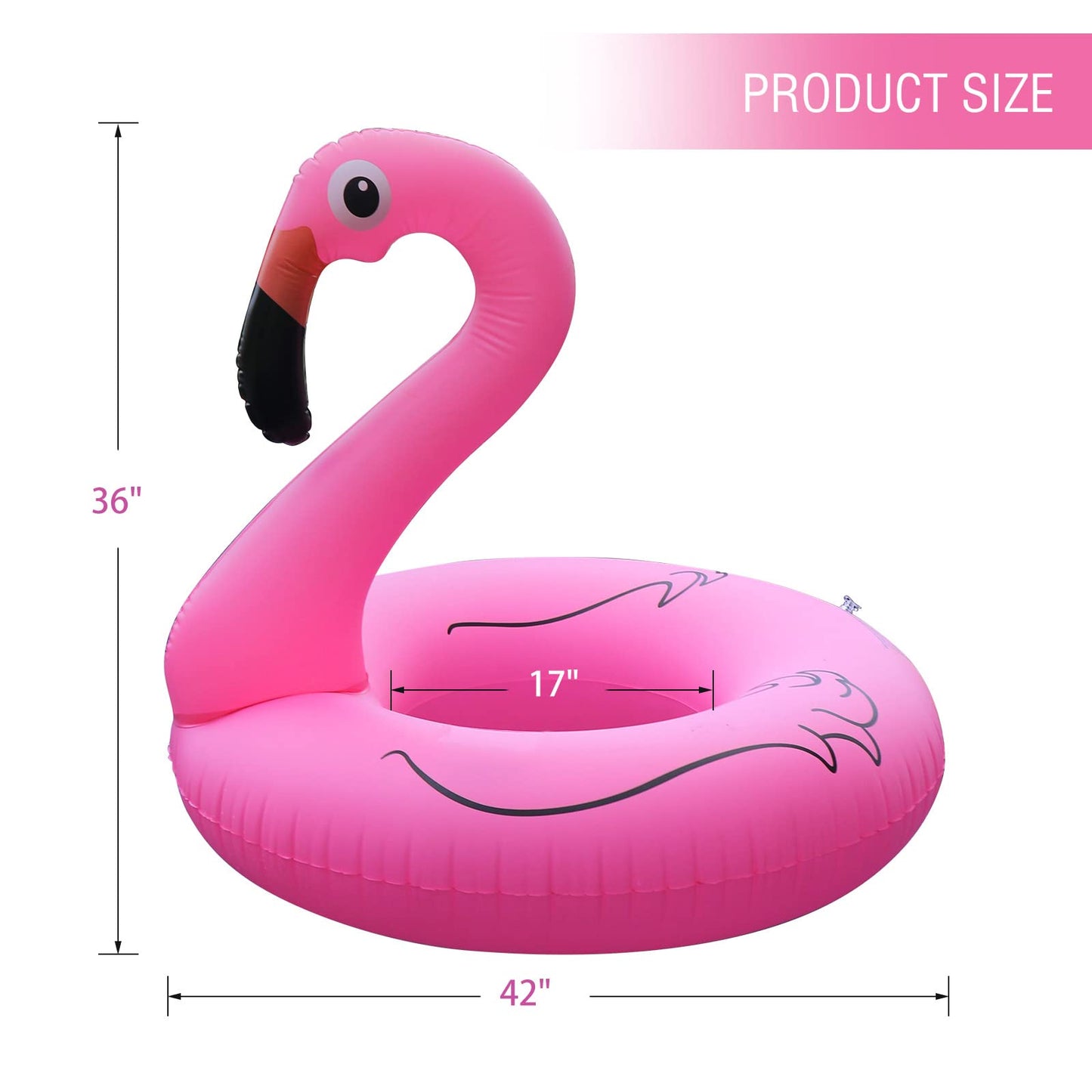 FlyfreeU Flamingo Inflatable Pool Floats with Lights, Solar Flamingo Pool Floats for Adults, 42 Inch Pool Float Lake Beach Floaty, Swimming Pool Float Raft Lounge for Adults Party Water Fun