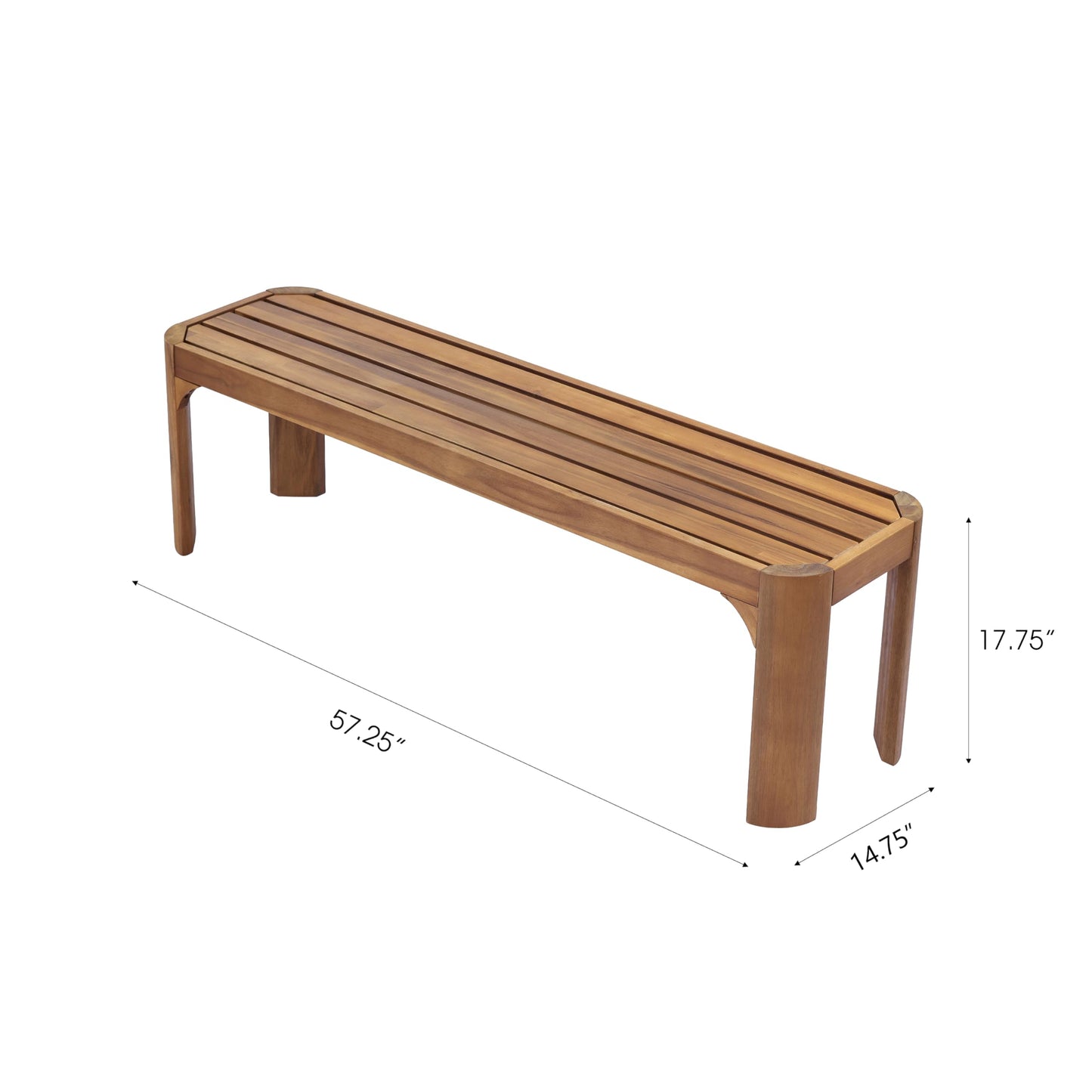 Christopher Knight Home Outdoor 6 Piece Dining Set – 70" Acacia Wood Table with 4 KD Chairs Include Cushions & 57" Bench, Teak Finish Patio Garden Backyard Furniture Set
