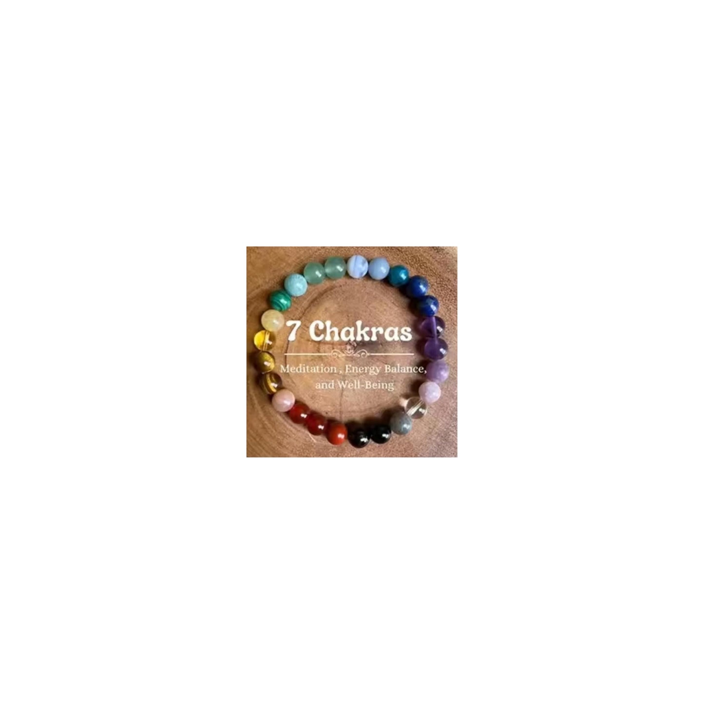 EQUBIO Natural Gemstone Chakra Bracelet Handmade Elastic Stretch Crystal Beaded Bracelet 7 Chakra Stones for Balance Yoga Meditation Spiritual Jewelry Gift for Women Men Birthday Christmas