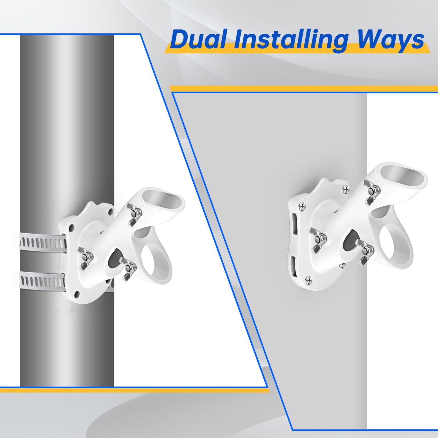 Anovo Flag Pole Kit- Upgraded Holder, Stainless Steel 7 FT Flag Poles with1 Inch Metal 360° Rotating Flag Pole Rings Two-Position Flag Pole Bracket Mounting for Outside House Porch (7 FT - White)
