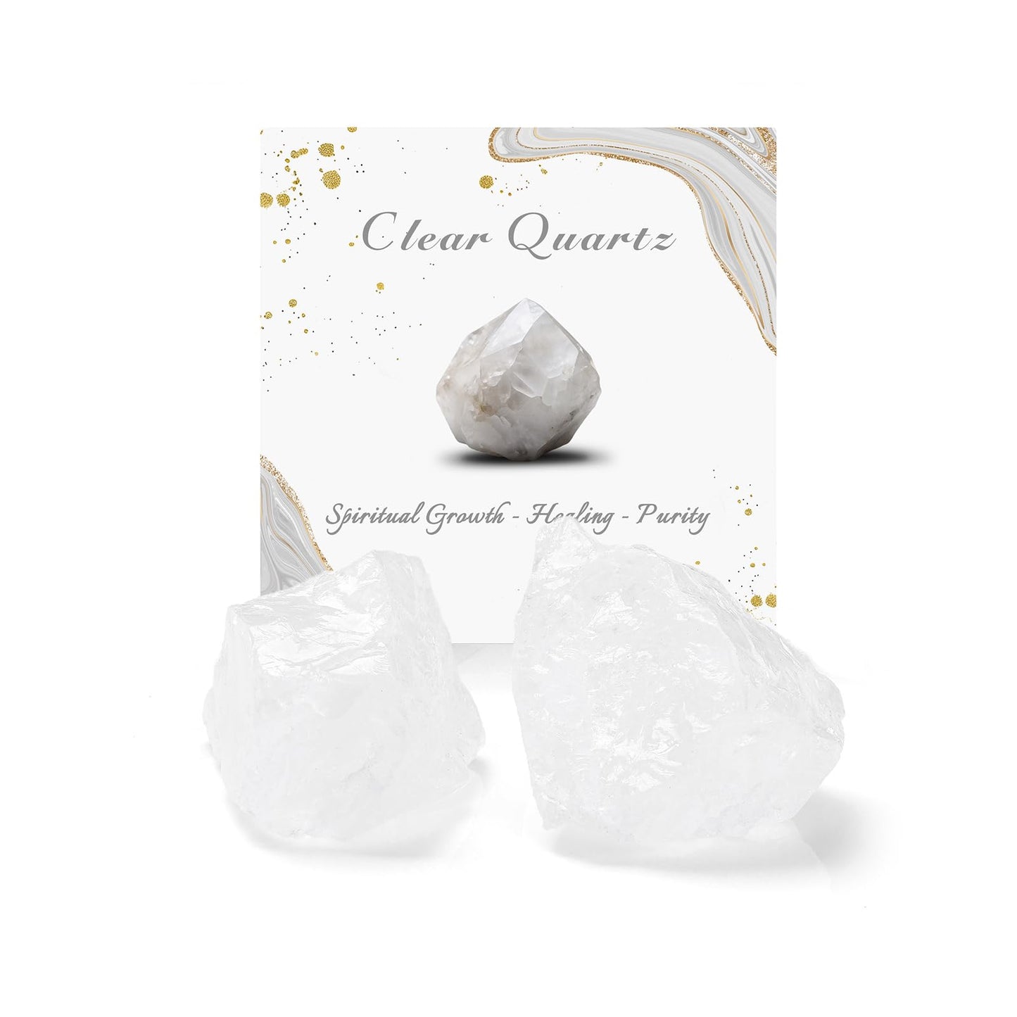 GolbalJew Clear Quartz Natural Raw Crystals 2PCS Healing Crystal Stones 1.2-2.0” Reiki Healing Stone for Meditation Chakra Balance Home Decor