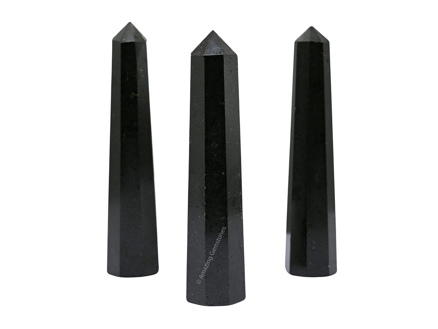 Amazing Gemstone Black Tourmaline Crystal Towers ~ Natural Healing Crystal Point Obelisk for Reiki Healing and Crystal Grid (3- Inch)