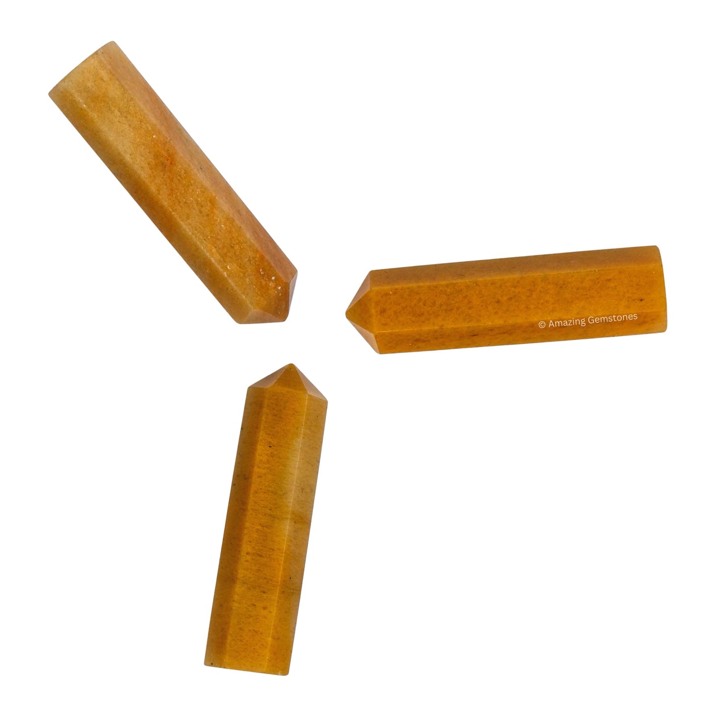 Amazing Gemstone Yellow Jasper Crystal Points Bulk Healing Crystals and Stones - Pack of 3, Single Terminated Healing Wand Point Bulk Crystals for Crafts, Crystal Grid, DIY Work