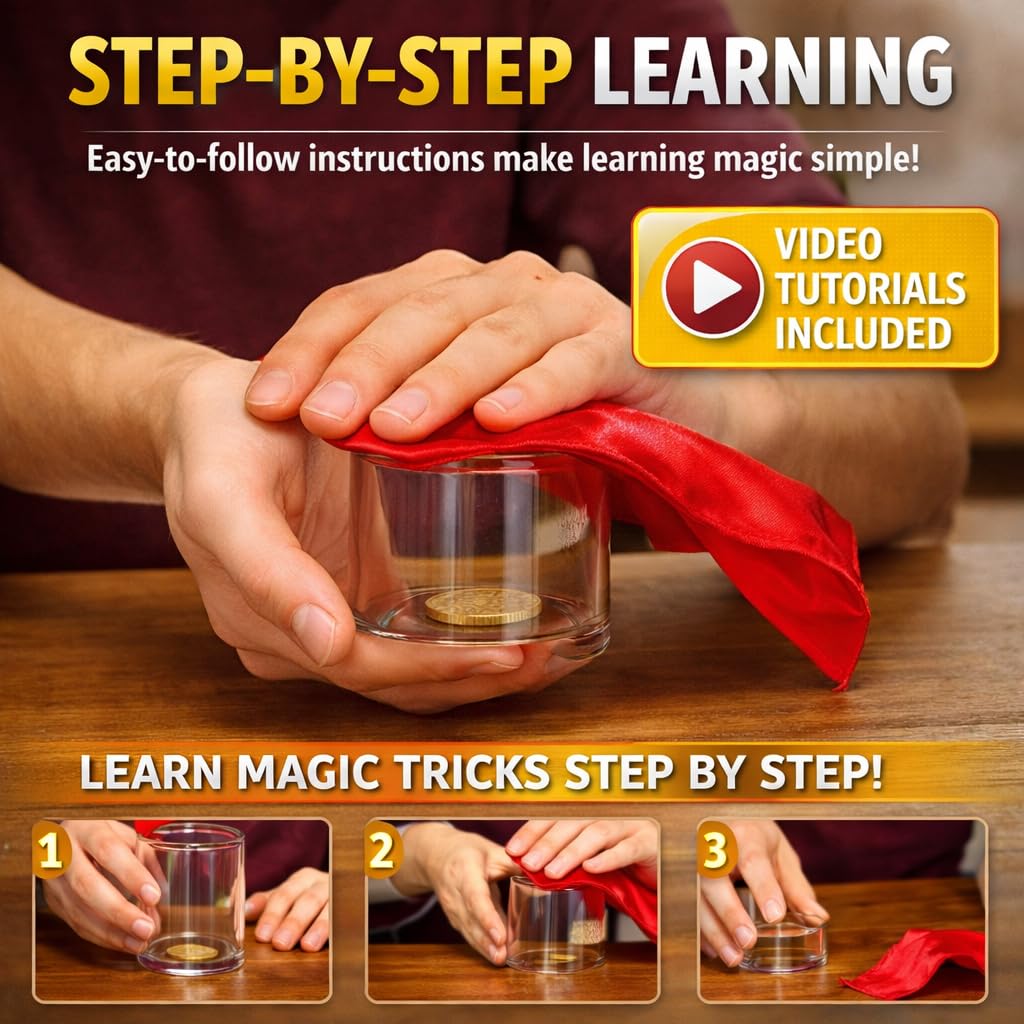 Jim Stott’s Ultimate Money Magic Kit – 150+ Easy Magic Tricks for Kids, Teens & Adults – Learn Coin Vanishes, Money Tricks & Illusions – Beginner Friendly Magic Set with Video Tutorials