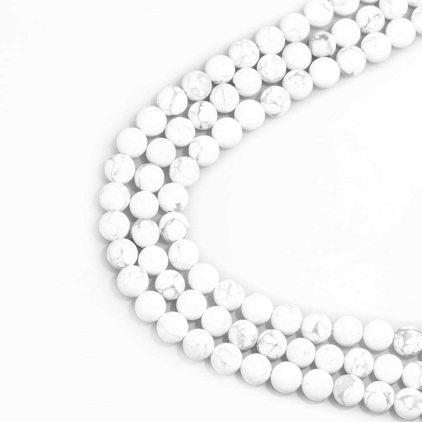 6mm Natural Gemstone Round Howlite Loose Beads for Jewelry Making Bracelets Necklace Earrings Art Craft (60-62pcs/strand)