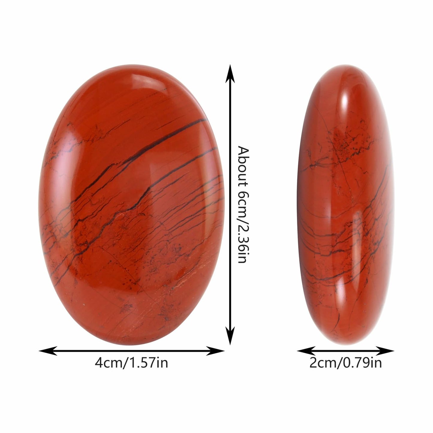 Nvzi Red Jasper Crystal Palm Stone, Worry Stones, Crystals and Healing Stones, Polished Rocks, Natural Gemstones, Chakra Stones for Healing Crystals Daily Use