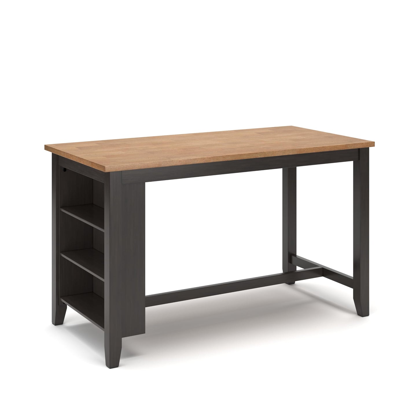 Signature Design by Ashley Gesthaven Contemporary Counter Height Dining Table with 3 Shelves and Trestle Base, Light Brown & Dark Brown