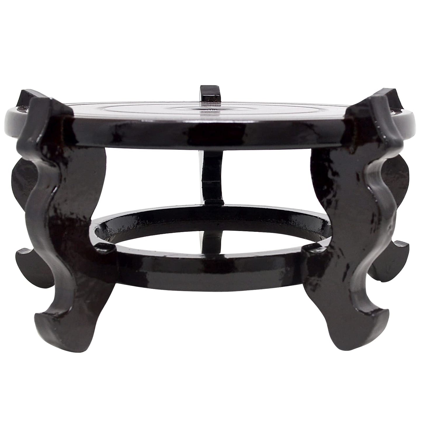 Feng Shui Chinese Wooden Fishbowl Planter Display Stand (10 Inch)