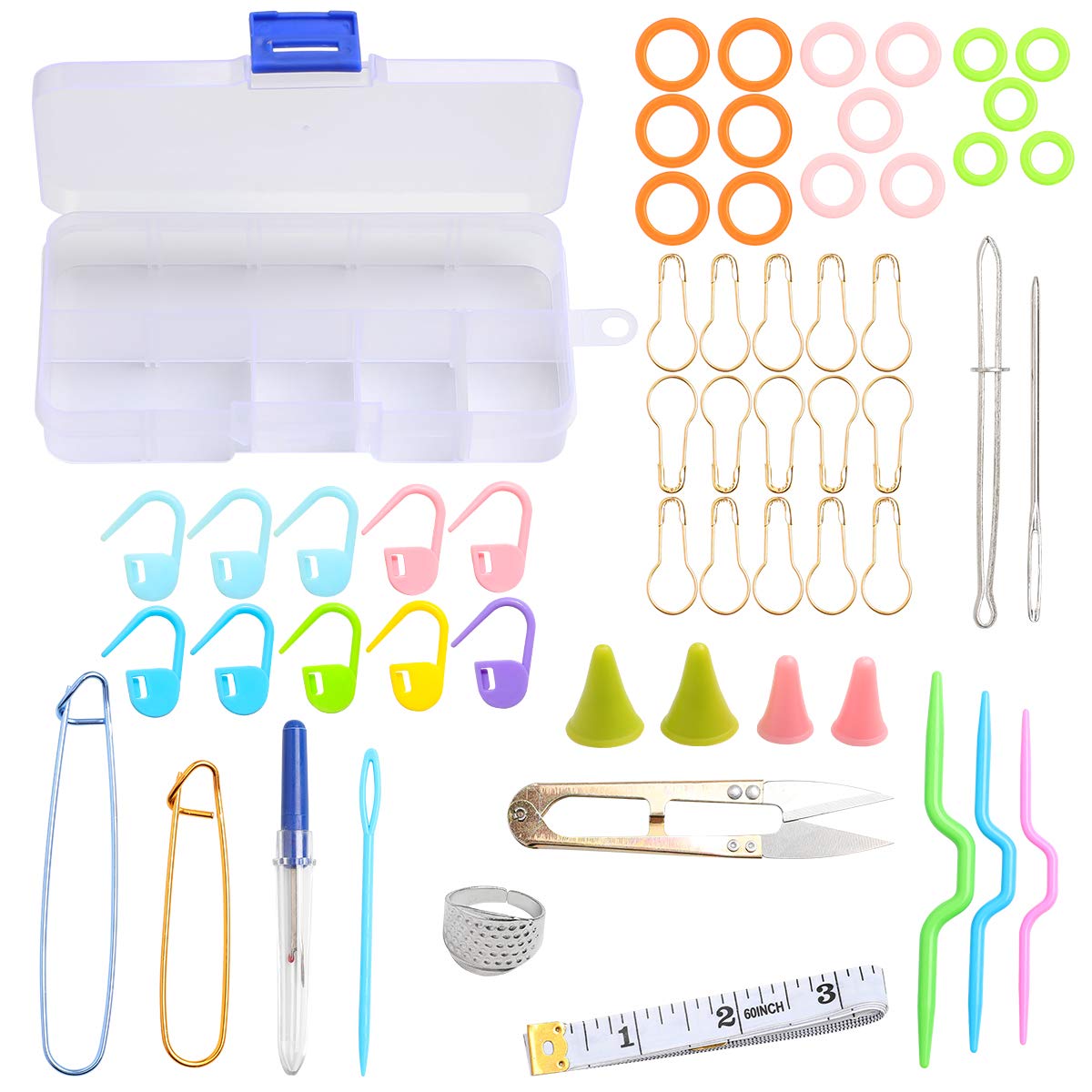 Coopay Tunisian Crochet Hooks Set with Cable, 11pcs Metal Afghan Crochet Hook 2-8mm, 120cm Bamboo Circular Tunisian Knitting Needle with Bead Carbonized 3-10mm for Blanket, Knitting & Crochet Supplies