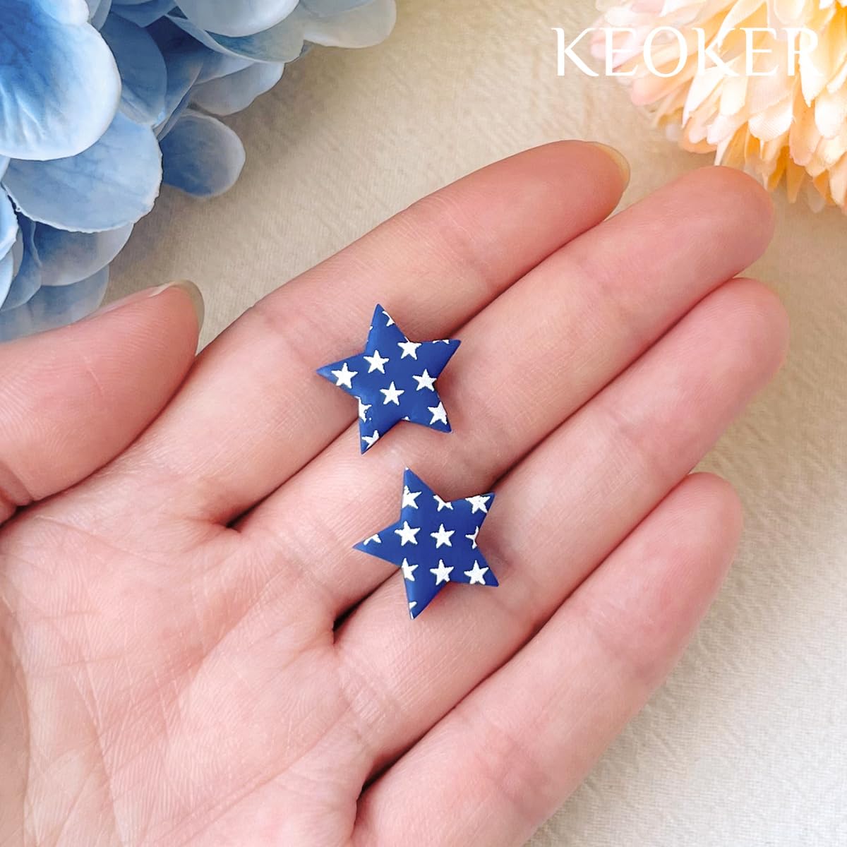 Keoker Stars Clay Cutters - 7 Pcs Fourth of July Polymer Clay Cutters, Independence Day Clay Earring Cutters, 4th of July Clay Cutters, Stars Polymer Clay Cutters (Stars)