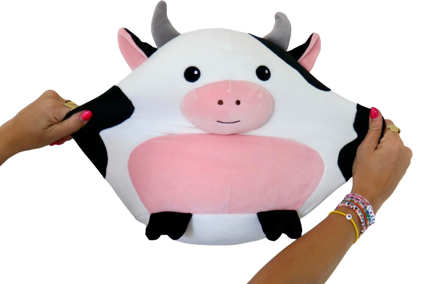 Snuggaboos Daisy The Cow Squish: 13-Inch Original Super Soft Plush Pillow Toy – Adorable and Cuddly Cow Stuffed Animal Plushie for All Ages for Kids and Adults