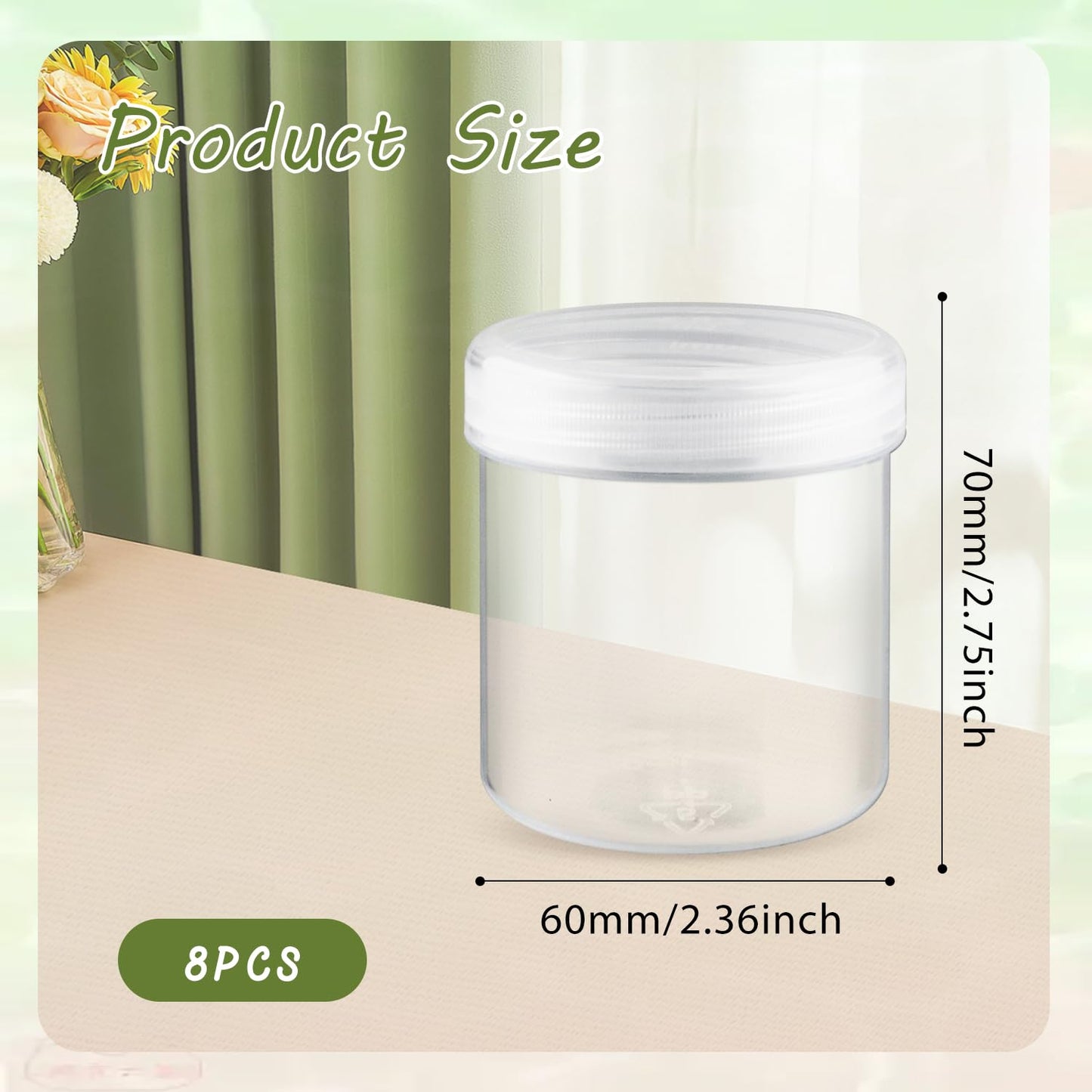 BOSMIOW 150ml/5oz HDPE Wide Mouth Cream Jar Plastic Storage Container for Thick Lotions,Toiletries,Salves,Creams,Homemade Crafts