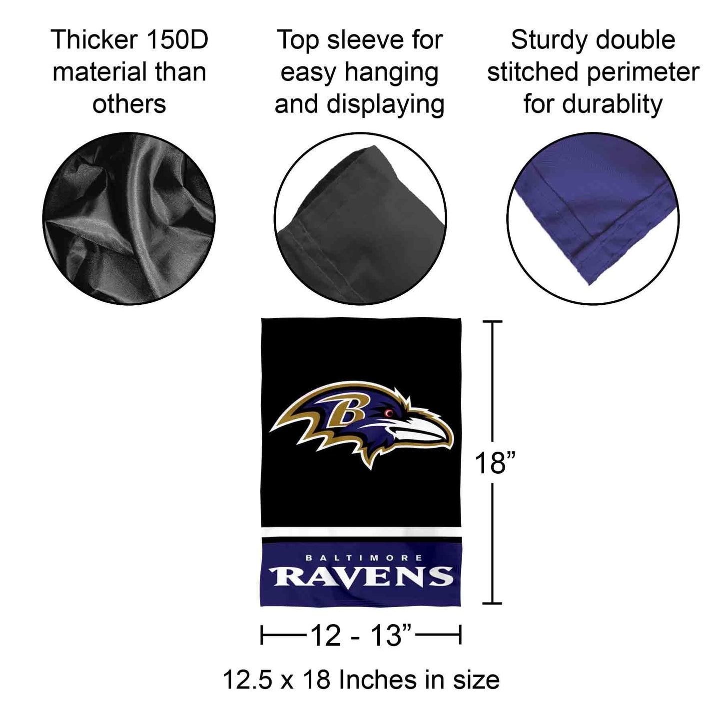 Baltimore Ravens Double Sided Garden Flag