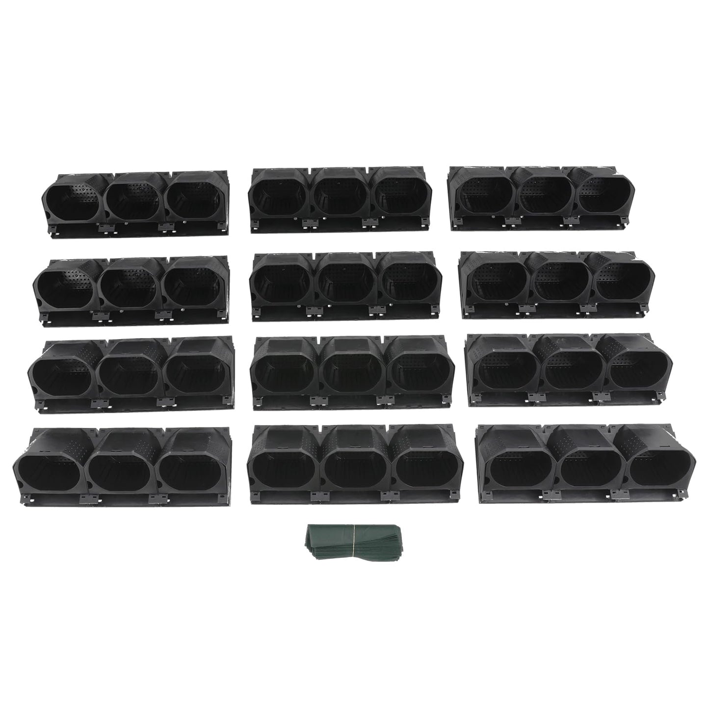HAOREBAIYU Wall-Mounted Flower Pot Holder for Indoor Outdoor Use on Balcony, Patio, Garden (36-Slot Black)