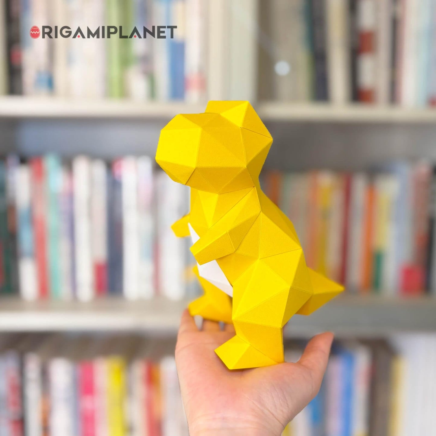 ORIGAMIPLANET 3D Dinosaur Origami Paper Craft Kit, T-Rex Cute DIY Pre-Cut 3D Papercraft for Teens & Adults, Creative Handmade Animal Figurine Paper Sculpture STEM Puzzle Origami Gift Set