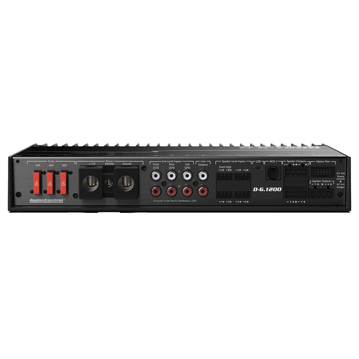 AudioControl D-6.1200 Matrix DSP 4/5/6-Channel Car Audio Amplifier with AccuBASS, 1200W, Class D Premium High-Fidelity Multichannel Amp, 30-Band Equalizer, Works with OEM & Aftermarket Sound Systems