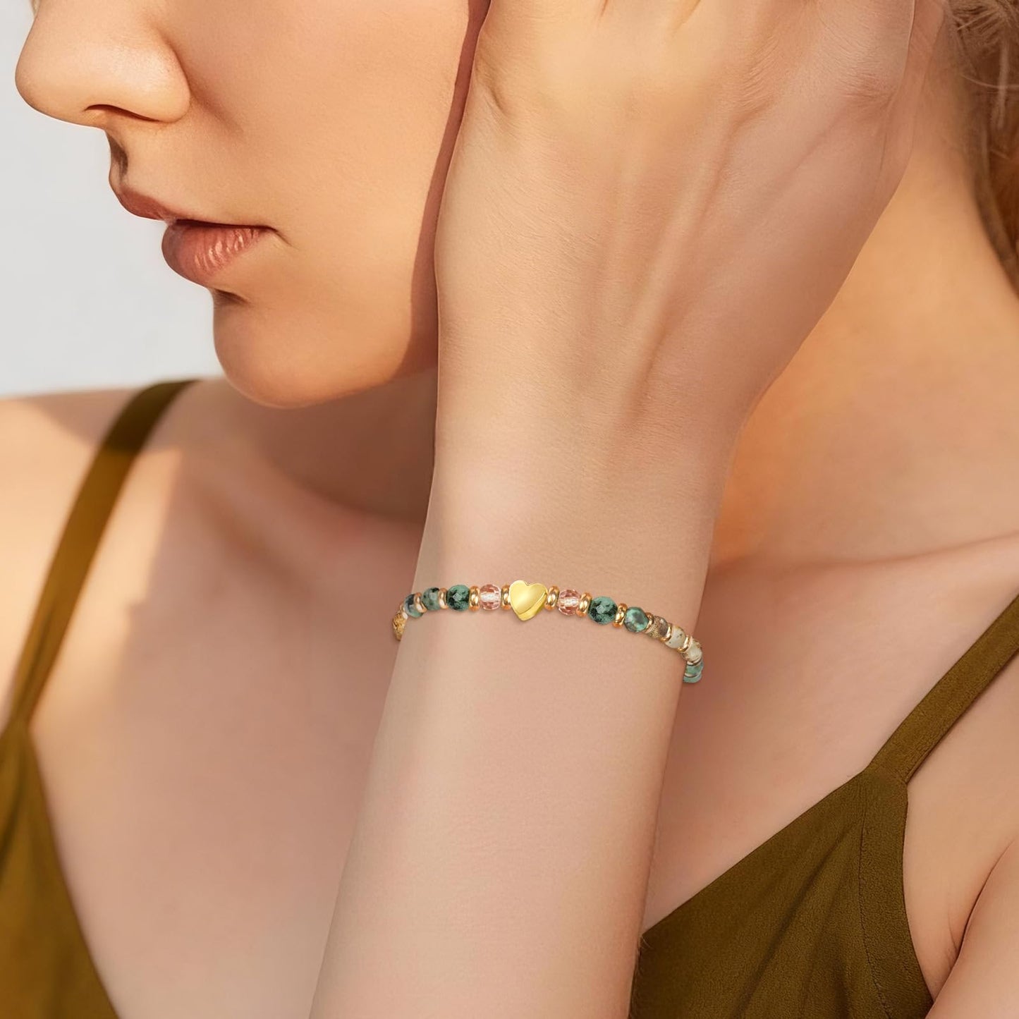 ZOKCC Mothers Day Bracelet Gifts for Mom: Healing Natural Stone Beads Bracelets Thinking of you Get Well Gift for Mother - Inspirational Birthday Christmas Gifts for Mom Mama