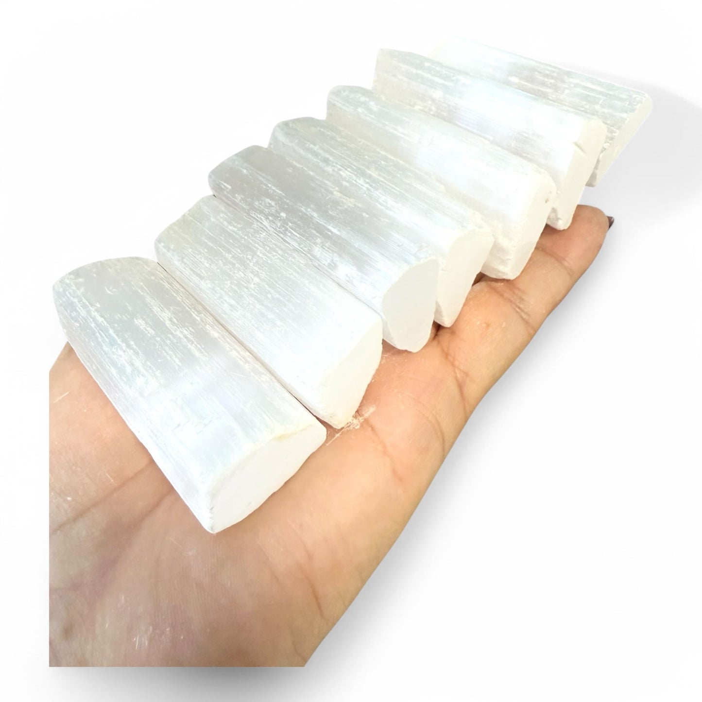 Pachamama Essentials Selenite Healing Stone - Crystal Stick for Healing, Reiki & Metaphysical Energy Drawing (2"-2.5" Long) (3, Stick)