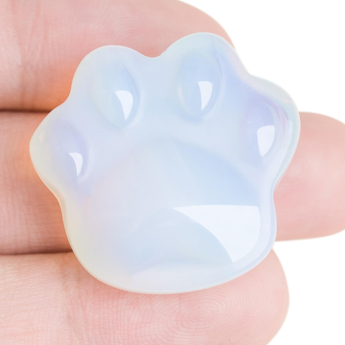 Cat Crystals and Healing Stones, Natural Stone for Anxiety Relief, Pocket-Sized Worry Stones for Stress Relief, Unique Gift for Crystal Cat Lovers Women Men Mother's Day Gifts (White)