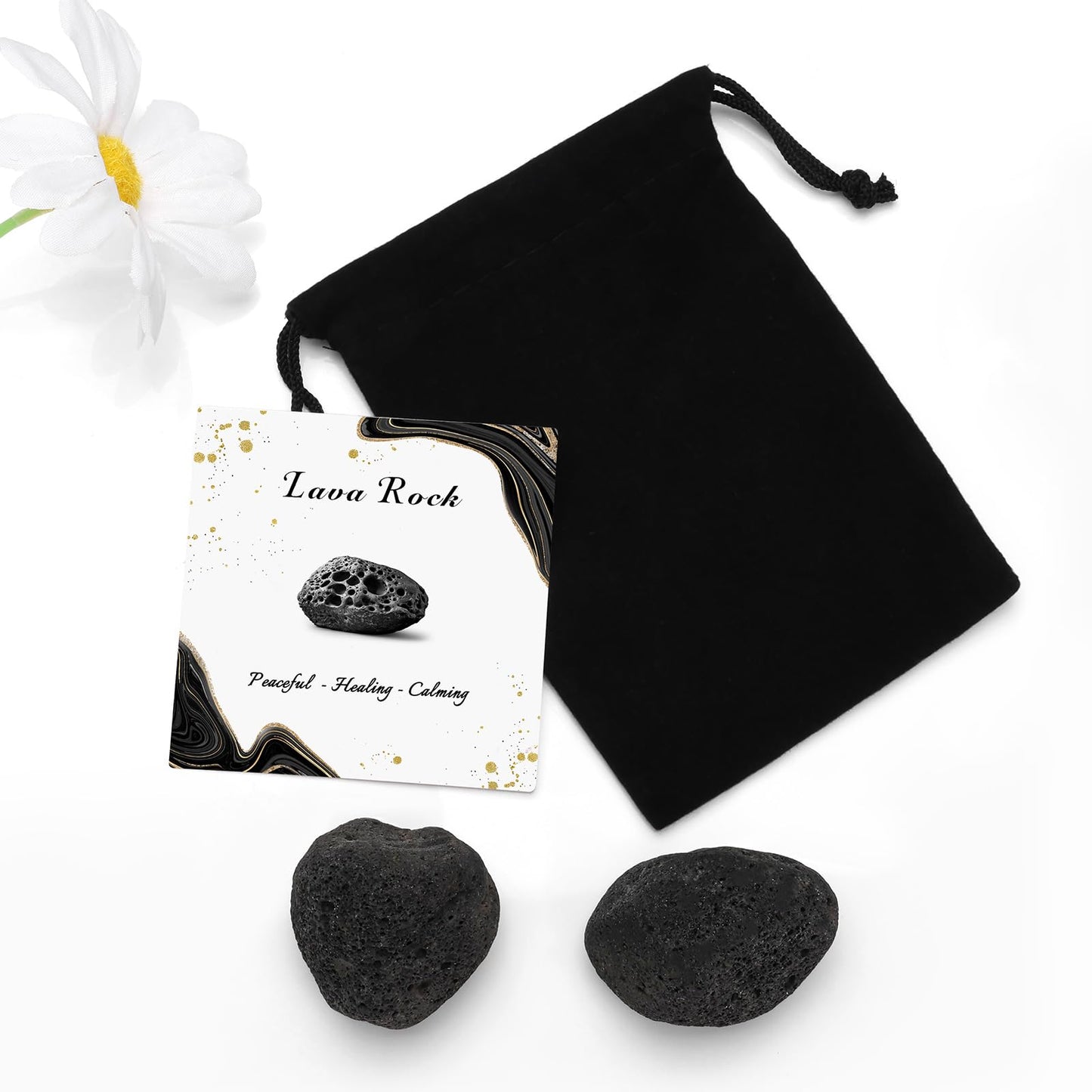 GolbalJew Lava Rock Natural Raw Crystals 2PCS Healing Crystal Stones 1.2-2.0” Reiki Healing Gemstones for Meditation Chakra Balance Home Decor