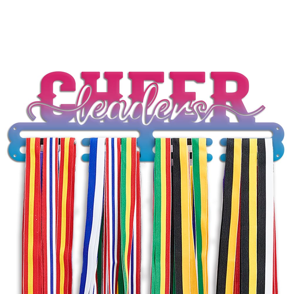 PH PandaHall Cheer Medal Hanger Display, Iron Cheer Medal Holder Cheerleader Hanger Award Ribbon Medal Rack Wall Mount Medal Holder Display for Over 60 Sports Medals Basketball Soccer Cheerleading