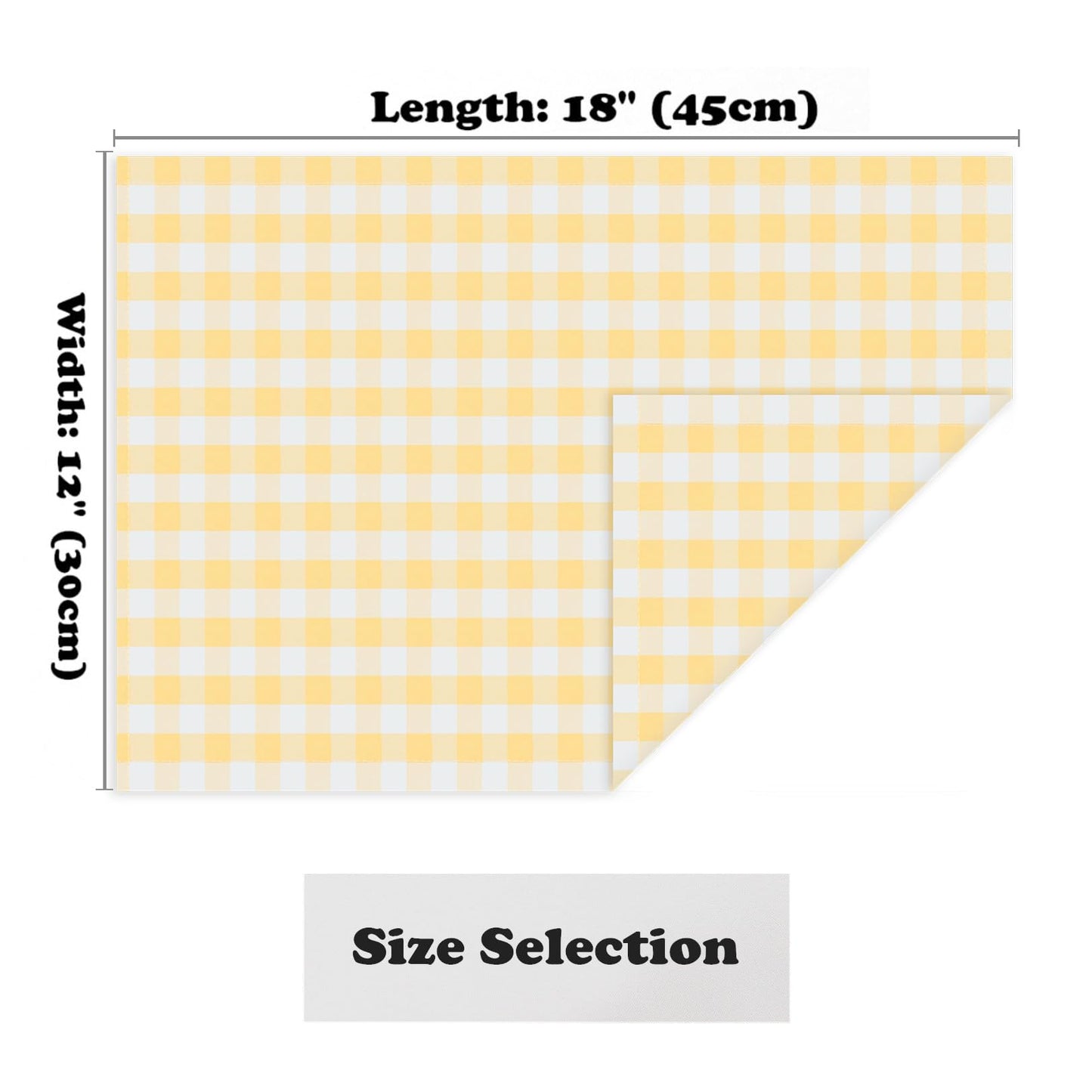 DUOBAO Plaid Checkered Placemats Set of 4 | 18x12 Inch Holiday Table Mats for Christmas, Weddings, Family Dinners | Machine-Washable Yellow Design