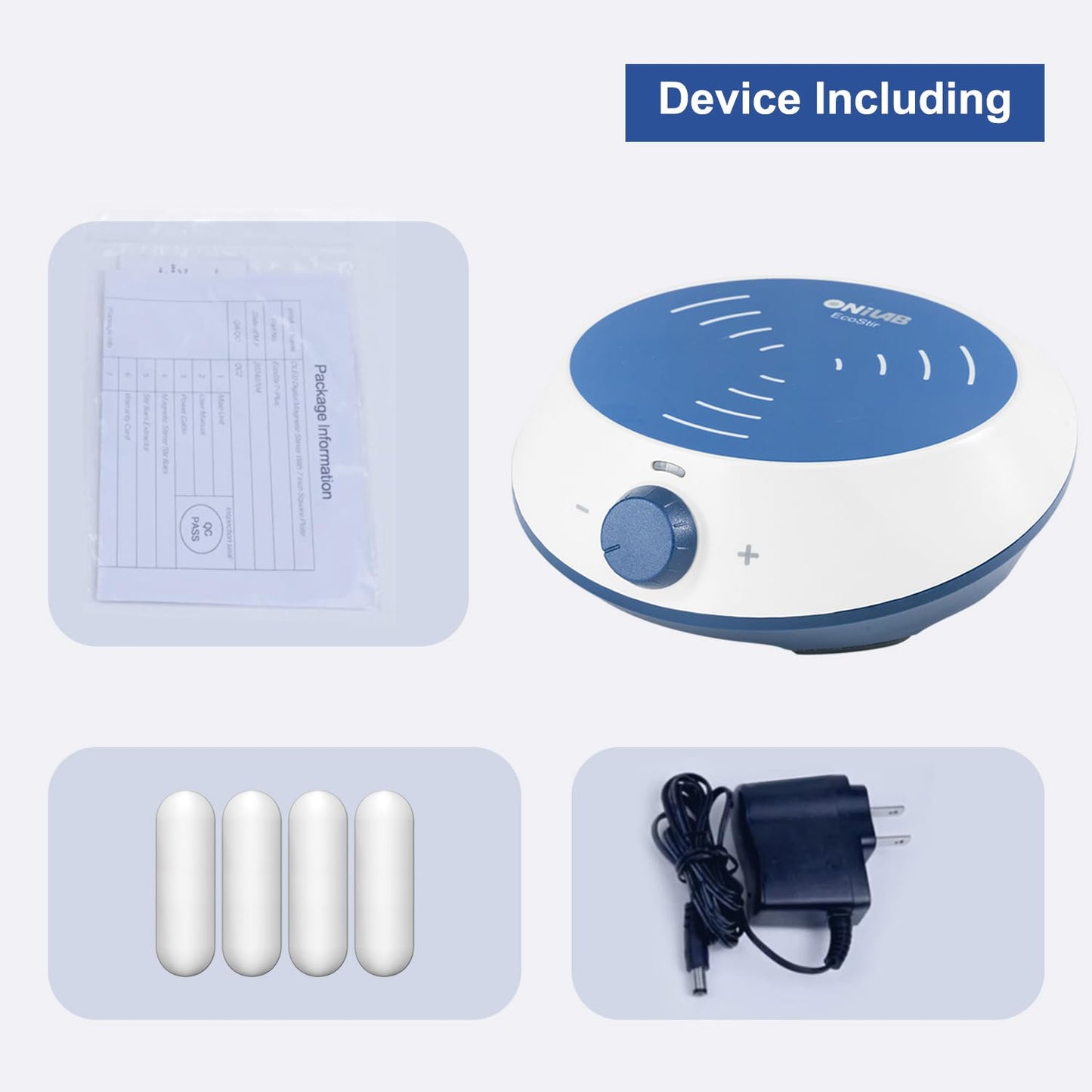 ONiLAB Magnetic Stirrer with 4PCS Stir Bars，Magnetic Mixer with Stirring Capacity 3000ml (No Heating)
