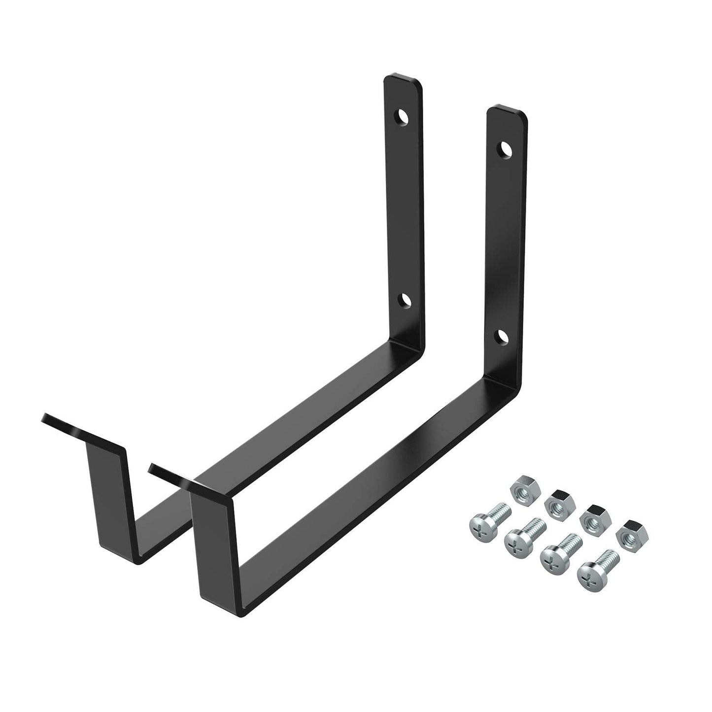 FLEXIMOUNTS 4x8 Overhead Garage Storage Rack without Decking,plus 2-Pack Add-On Storage Utility Hook Accessory,600lbs Weight Capacity,Black