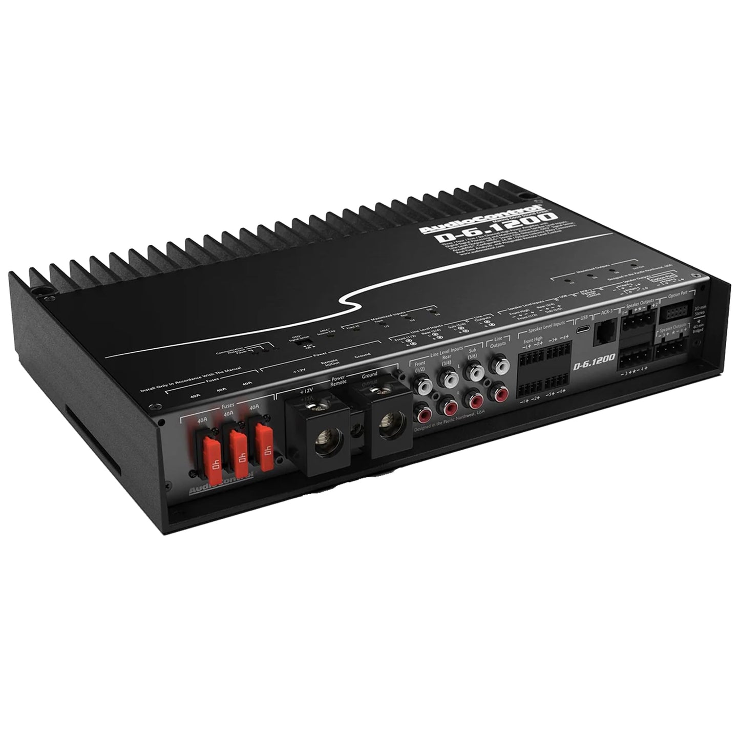 AudioControl D-6.1200 Matrix DSP 4/5/6-Channel Car Audio Amplifier with AccuBASS, 1200W, Class D Premium High-Fidelity Multichannel Amp, 30-Band Equalizer, Works with OEM & Aftermarket Sound Systems