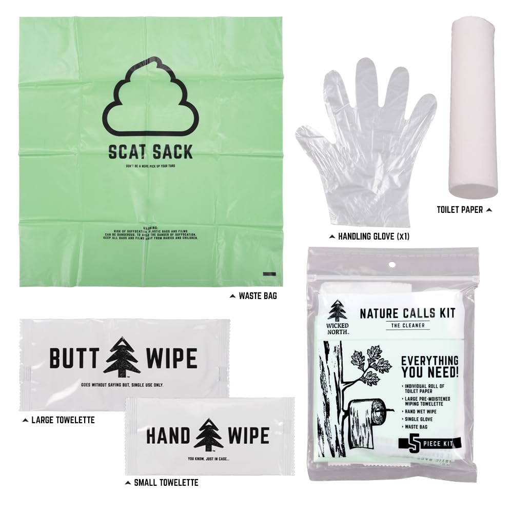 Wicked North Nature Calls 5-Piece Kit - The Complete Outdoor Bathroom Solution for Hunting, Camping, Hiking