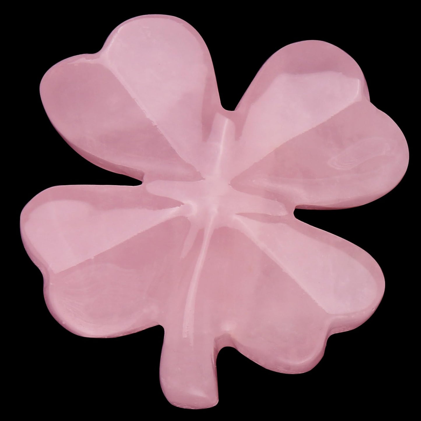 Hguxmcu Natural Rose Quartz Four Leaf Clover - Feng Shui Lucky Crystal for Love Positivity, Polished Healing Stone Decor, Birthday Gift for Her Gift for Women Men