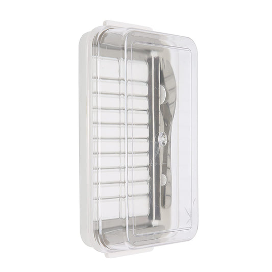 Yosoo Health Gear Butter Slicer Butter Cutter Box Stainless Steel Butter Slicer Cutter Dish, Cheese Storage Container with Transparent Cover for Kitchen, 7.5x4.1x1.6in Easy Cutting Butter Box Case