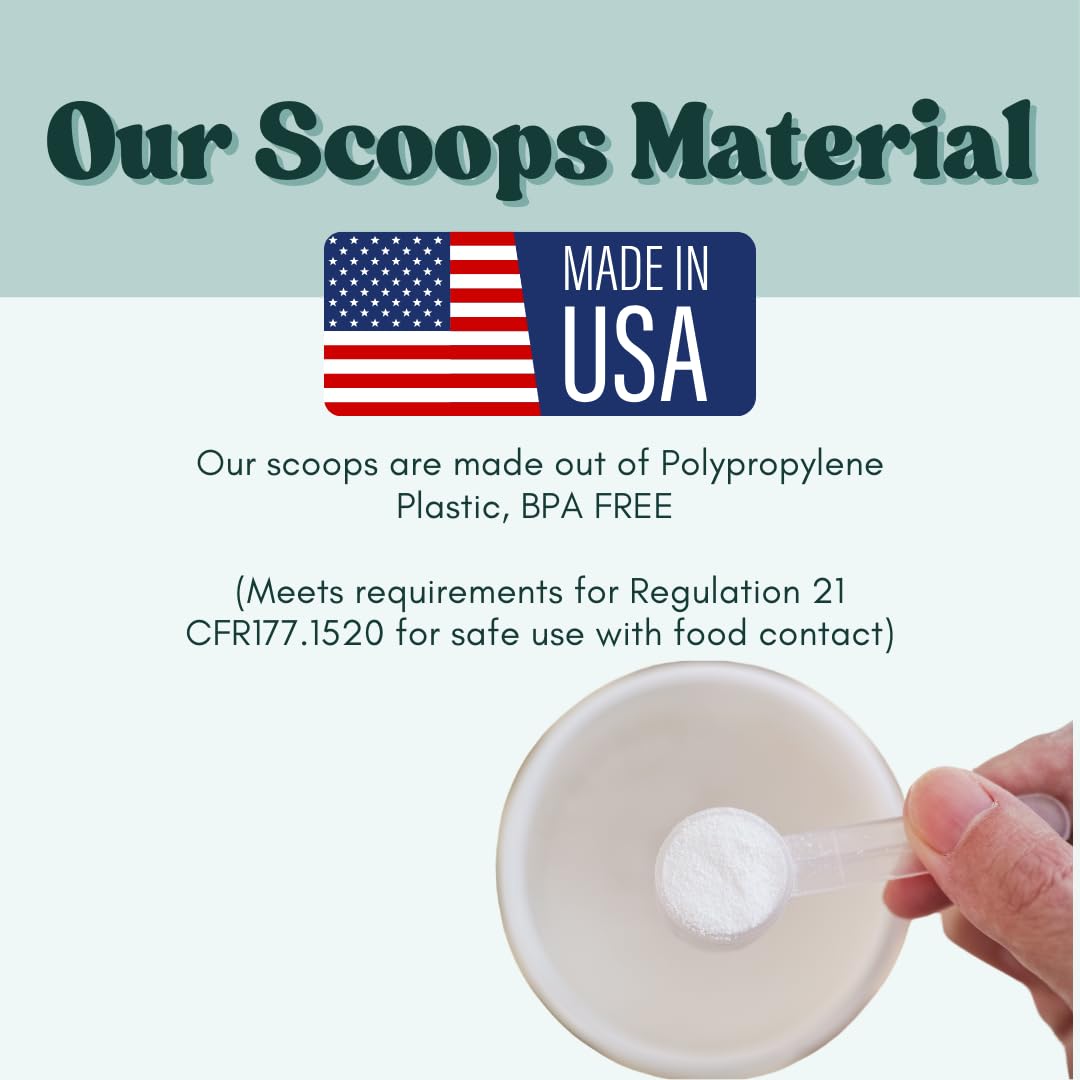 Supplement and Supply 1/3 Cup (80 mL | 2.7 Oz.) Long Handle Plastic Measuring Scoop for Coffee, Protein Powder, Pet Food, Spices, Grains, Dry Goods – Food-Grade BPA-Free (Pack of 25)