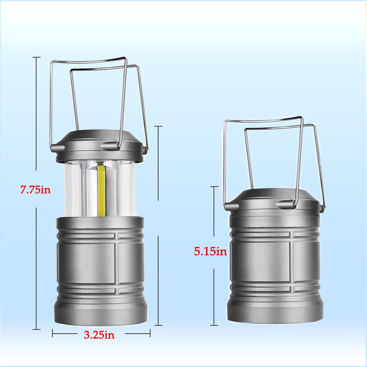 LED Camping Lantern, Battery Powered Hanging Lantern for Outdoor Camping Emergency Power Outages, 4 Pack
