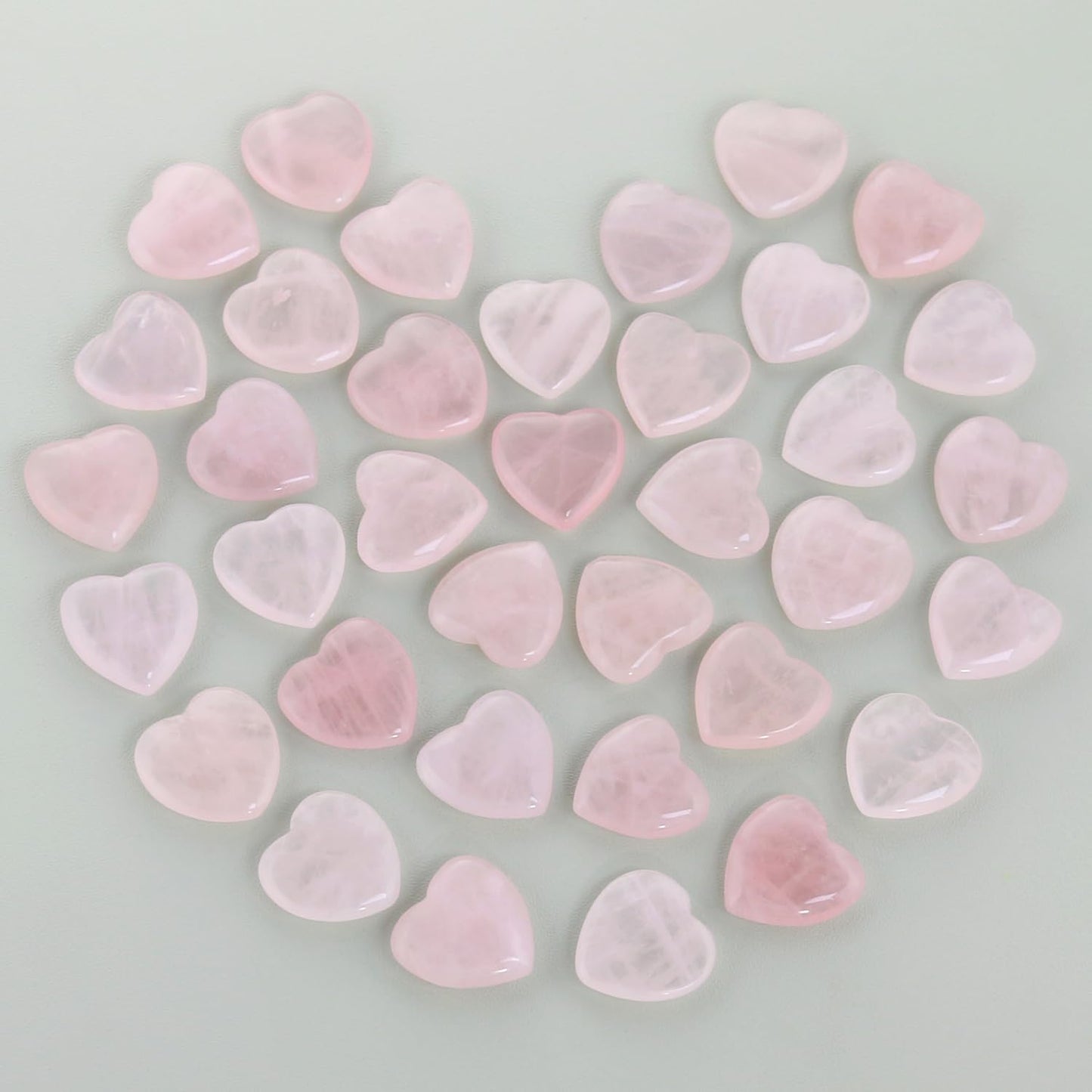 Namzi 20 Packs of Tumbled Polished Natural Rose Quartz Heart Stones, Crystals and Healing Stones Quartz Bulk for Wicca, Reiki, Healing Energy, Chakra Stones, Witchcraft Supplies