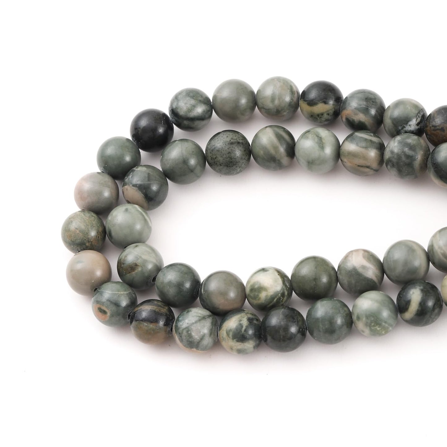 10mm 38pcs DIY Natural Sinkiang Jade Stone Beads Round Healing Crystal Gemstone Loose Beads for Jewelry Making Handmade Bracelet Necklace