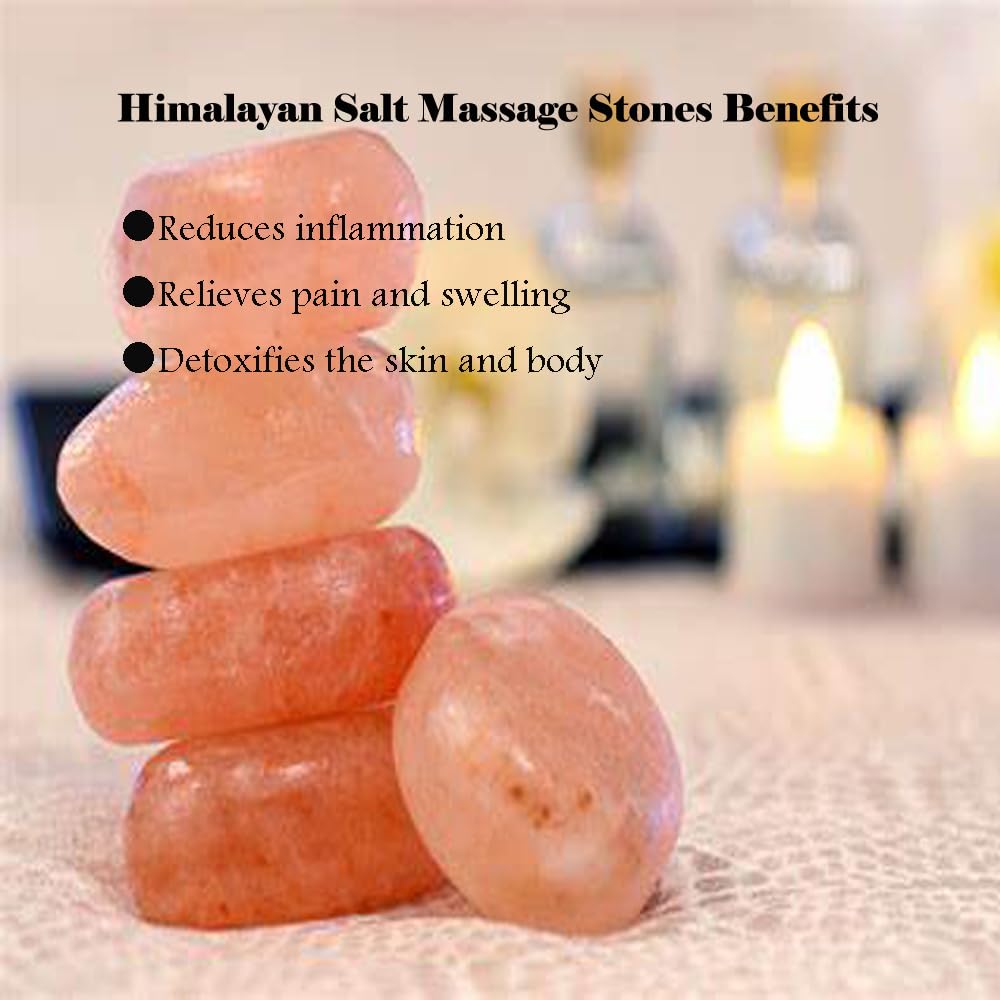 QYLHH 2 Pcs Leaf Shape Himalayan Salt Massage Stones Hot Massage Cold Massage Stones Set Warm Rocks Kit for Facial SPA3.93 * 2.76IN(10 * 7CM